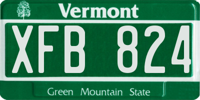 VT license plate XFB824