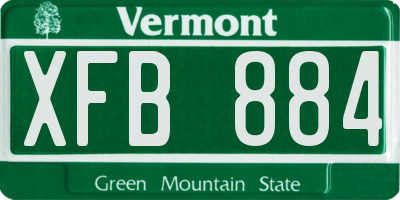VT license plate XFB884