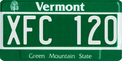 VT license plate XFC120