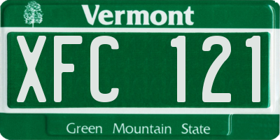VT license plate XFC121