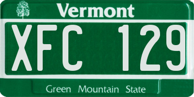 VT license plate XFC129