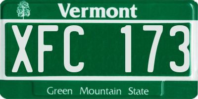 VT license plate XFC173