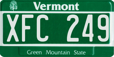 VT license plate XFC249