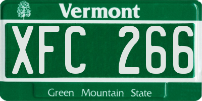 VT license plate XFC266