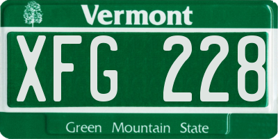 VT license plate XFG228