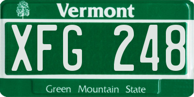 VT license plate XFG248