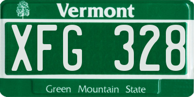 VT license plate XFG328