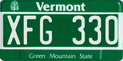 VT license plate XFG330