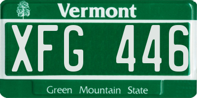 VT license plate XFG446