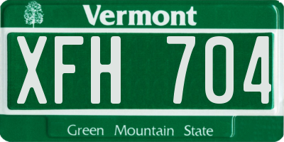 VT license plate XFH704