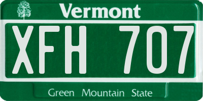 VT license plate XFH707