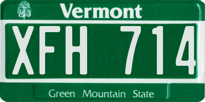 VT license plate XFH714