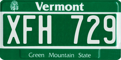 VT license plate XFH729