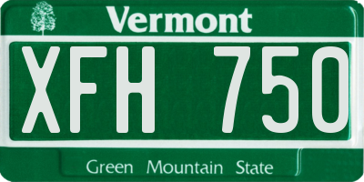 VT license plate XFH750