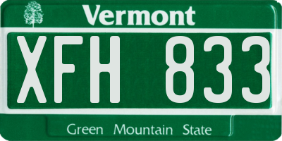 VT license plate XFH833