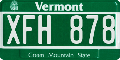 VT license plate XFH878