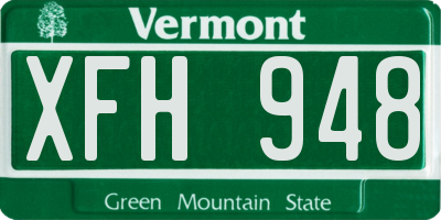 VT license plate XFH948