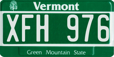VT license plate XFH976