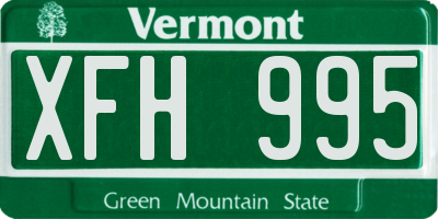 VT license plate XFH995