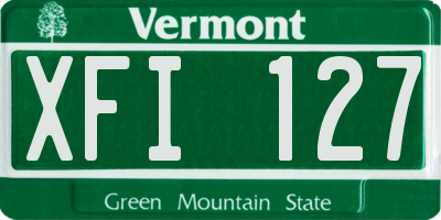VT license plate XFI127
