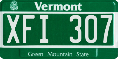 VT license plate XFI307