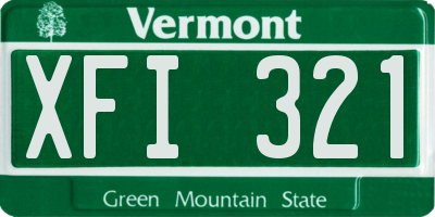 VT license plate XFI321