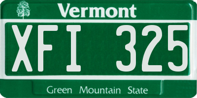 VT license plate XFI325