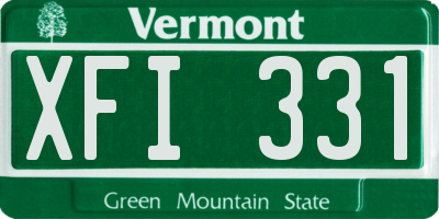 VT license plate XFI331