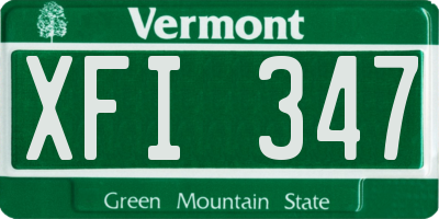 VT license plate XFI347