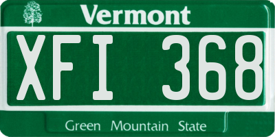 VT license plate XFI368