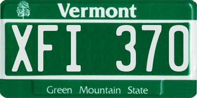 VT license plate XFI370