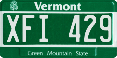 VT license plate XFI429