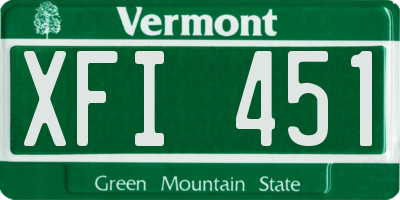 VT license plate XFI451