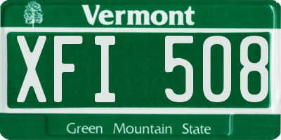 VT license plate XFI508