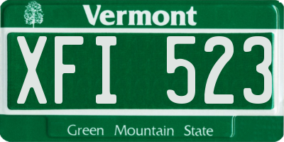 VT license plate XFI523