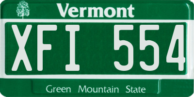 VT license plate XFI554