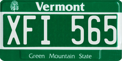 VT license plate XFI565