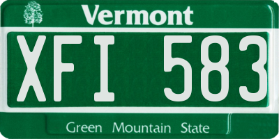 VT license plate XFI583