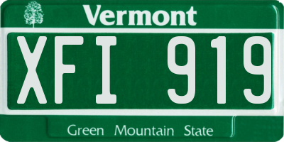 VT license plate XFI919