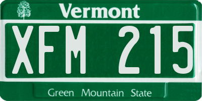 VT license plate XFM215