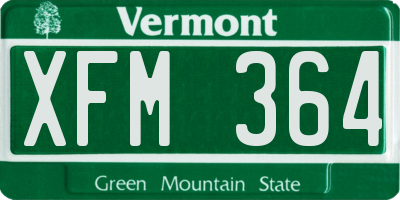 VT license plate XFM364