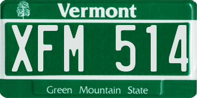 VT license plate XFM514