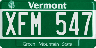 VT license plate XFM547