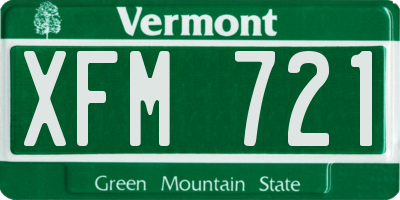 VT license plate XFM721