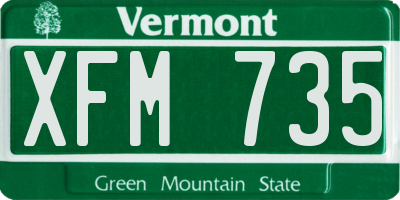 VT license plate XFM735