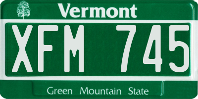 VT license plate XFM745