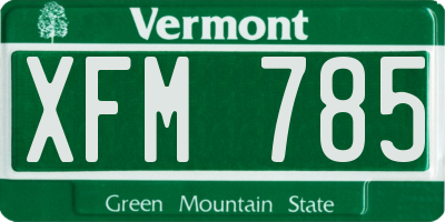 VT license plate XFM785