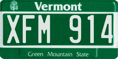 VT license plate XFM914