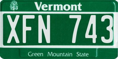 VT license plate XFN743