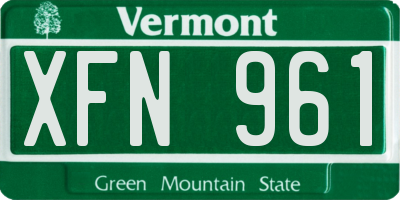 VT license plate XFN961